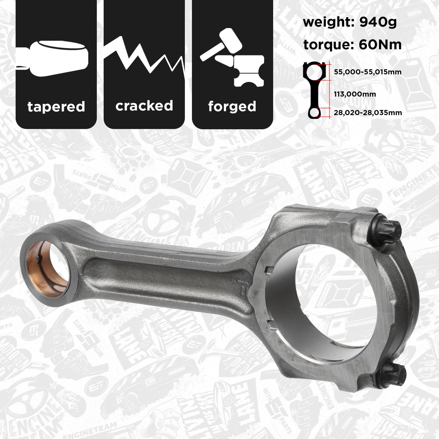 Шатун поршня ДВЗ ET Engineteam OM0044 ціна, від 44.34 USD